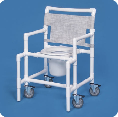 Picture of Commode / Shower Chair ipu® Fixed Arm PVC Frame Mesh Back 28 Inch Seat WidthSCC9250 OS
