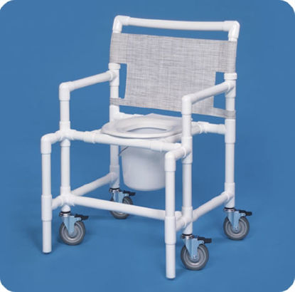 Picture of Commode / Shower Chair ipu® Fixed Arm PVC Frame Mesh Back 28 Inch Seat WidthSCC9250 OS