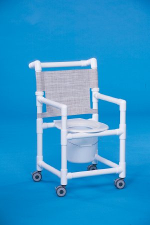 Picture of Commode / Shower Chair ipu® Fixed Arm PVC Frame Mesh Back 20 Inch Seat WidthSCC9250