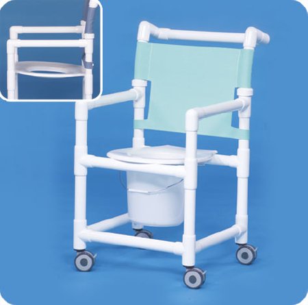 Picture of Commode / Shower Chair Original Fixed Arm PVC Frame Mesh Back 21 Inch Seat WidthSC9211 P