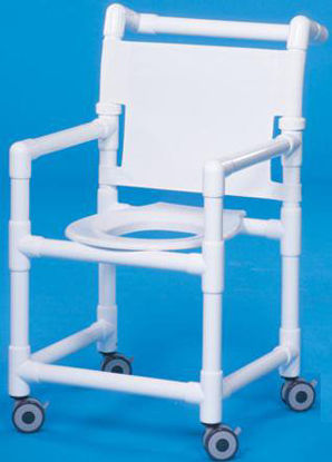 Picture of Shower Chair Original Fixed Arm PVC Frame Mesh Back 17-1/4 Inch Seat WidthSC-9200