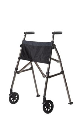 Picture of Folding Walker with Wheels Adjustable Height EZ Fold-N-Go Aluminum Frame 400 lbs. Weight Capacity 32 to 38-1/2 Inch Height4300-RR