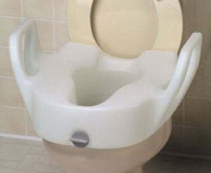 Picture of Raised Toilet Seat with Arms 4-1/2 Inch Height White 300 lbs. Weight Capacity559252