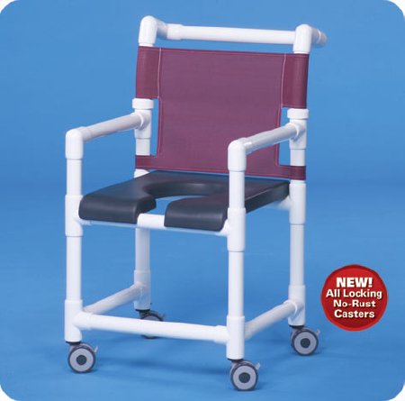 Picture of Shower Chair ipu® Fixed Arm PVC Frame Mesh Back 17-1/4 Inch Seat WidthSC720G