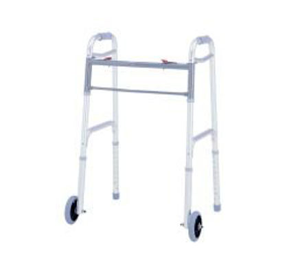 Picture of Dual Release Folding Walker Adjustable Height Deluxe Aluminum Frame 300 lbs. Weight Capacity 32-1/2 to 39-1/2 Inch HeightW124