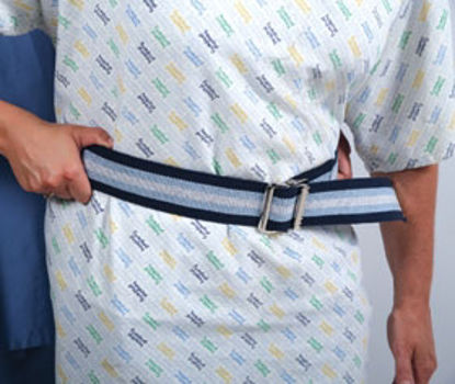Picture of Gait Belt AliMed® 70 Inch Length Dark Blue / Light Blue / White Stripe70256