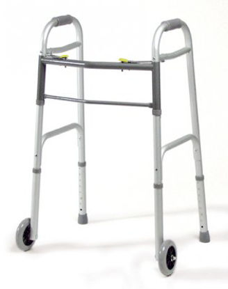 Picture of Dual Release Folding Walker Adjustable Height Lumex® Aluminum Frame 300 lbs. Weight Capacity 29-1/2 to 34-1/2 Inch Height616370A-4