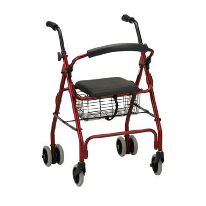 Picture of 4 Wheel Rollator Cruiser Classic Red Aluminum Frame4200CRD