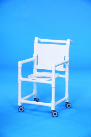 Picture of Shower Chair Original Fixed Arm PVC Frame Mesh Back 17-1/4 Inch Seat WidthSC9100