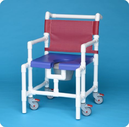 Picture of Commode / Shower Chair ipu® Fixed Arm PVC Frame Mesh Back 25-1/2 Inch Seat WidthSCC8250 MS B