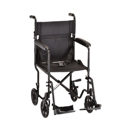Picture of Transport Chair Steel Frame 300 lbs. Weight Capacity Full Length / Fixed Height Arm Black Upholstery319BK