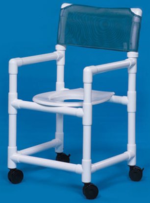 Picture of Commode / Shower Chair Standard Fixed Arm PVC Frame Mesh Back 17-1/4 Inch Seat WidthVL SC20 WINEBERRY