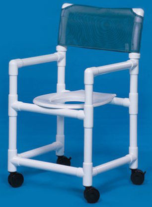 Picture of Commode / Shower Chair Standard Fixed Arm PVC Frame Mesh Back 17-1/4 Inch Seat WidthVL SC20 WINEBERRY