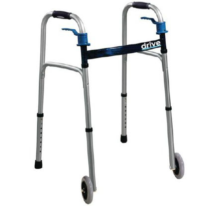 Picture of Dual Release Folding Walker Adjustable Height Deluxe Aluminum Frame 350 lbs. Weight Capacity 26 to 33-1/2 Inch Height565647
