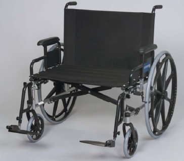 Picture of Bariatric Wheelchair Regency XL 2002 Desk Length Arm Removable Arm Style Swing-Away Elevating Legrest Black Upholstery 28 Inch Seat Width 600 lbs. Weight Capacity56281830