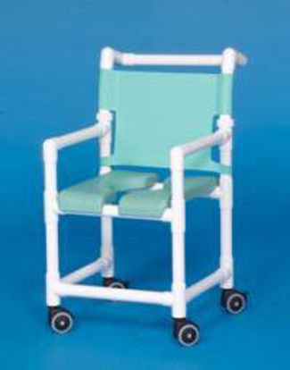 Picture of Shower Chair ipu® Fixed Arm PVC Frame Mesh Back 17-1/4 Inch Seat WidthSC719G-FOREST GREEN MESH