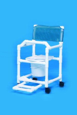 Picture of Commode / Shower Chair Standard Fixed Arm PVC Frame Mesh Back 17-1/4 Inch Seat WidthVL SC17 P FRLB
