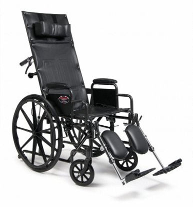 Picture of Reclining Wheelchair Advantage® Desk Length Arm Removable Arm Style Black Upholstery 20 Inch Seat Width 300 lbs. Weight Capacity3K010330