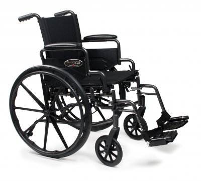 Picture of Lightweight Wheelchair Traveler® L4 High Strength Full Length Arm Flip Back Arm Style Elevating Legrest Black Upholstery 18 Inch Seat Width 250 lbs. Weight Capacity3F020150