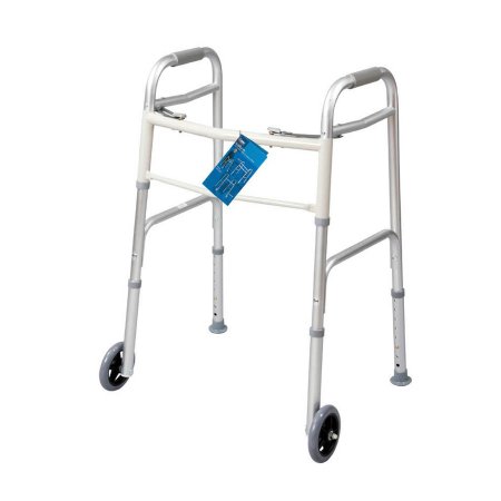 Picture of Dual Release Folding Walker Adjustable Height Carex® Aluminum Frame 300 lbs. Weight Capacity 31-3/4 to 37-3/4 Inch HeightFGA84790 0000