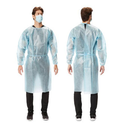 Picture of Protective Procedure Gown Large Blue NonSterile AAMI Level 1 DisposableHGD-002