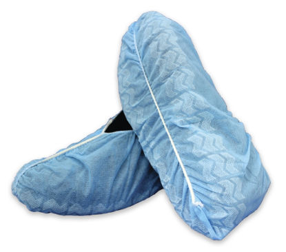 Picture of Shoe Cover One Size Fits Most Shoe High No Traction Sole Blue NonSterileXF2001