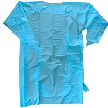 Picture of Over-the-Head Protective Procedure Gown One Size Fits Most Blue NonSterile AAMI Level 2 Disposable68-6201-B