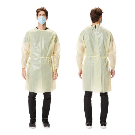 Picture of Protective Procedure Gown Large Yellow NonSterile AAMI Level 1 DisposableKZ220B120001