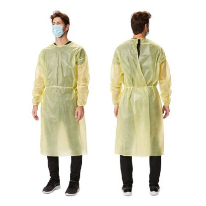 Picture of Protective Procedure Gown X-Large Yellow NonSterile AAMI Level 1 DisposableKZ220B120002