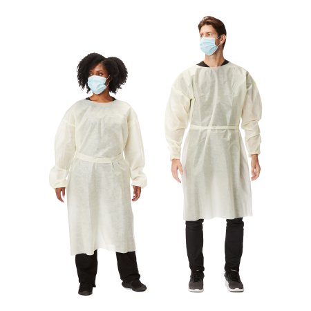 Picture of Protective Procedure Gown Large Yellow NonSterile AAMI Level 2 DisposableIG004