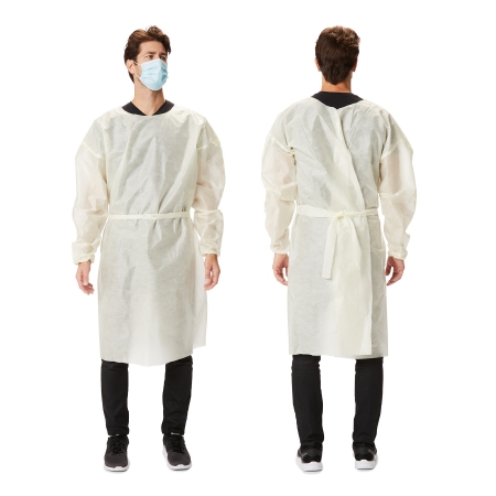 Picture of Over-the-Head Protective Procedure Gown X-Large Yellow NonSterile AAMI Level 2 Disposable55-XL