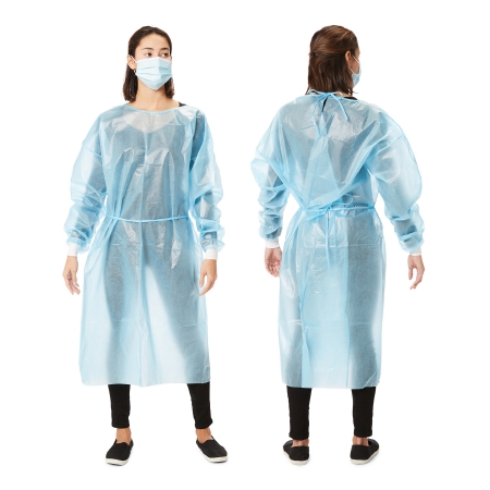 Picture of Protective Procedure Gown One Size Fits Most Blue NonSterile DisposableXF3010
