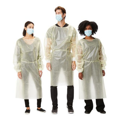 Picture of Protective Procedure Gown One Size Fits Most Yellow NonSterile Disposable610122