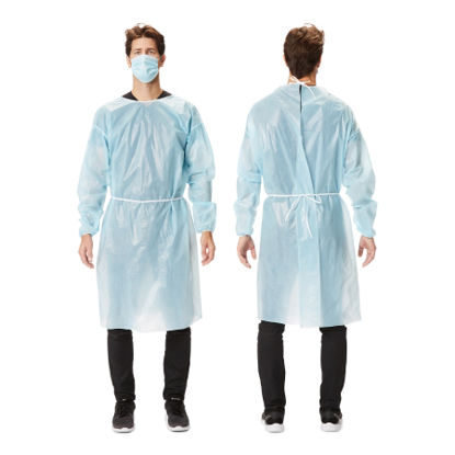 Picture of Protective Procedure Gown Large Blue NonSterile DisposableEXIGSP3201