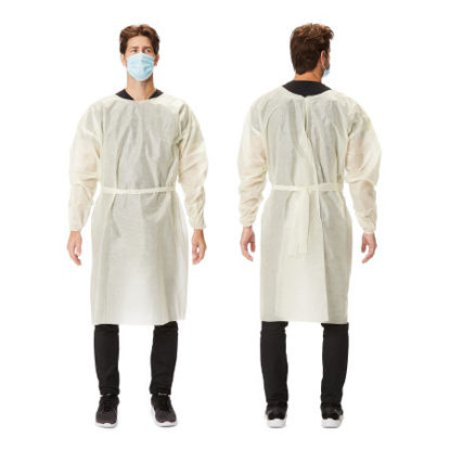 Picture of Protective Procedure Gown X-Large Yellow NonSterile AAMI Level 2 DisposableIG004XL