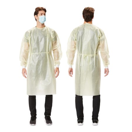 Picture of Protective Procedure Gown Large Yellow NonSterile AAMI Level 2 DisposableHX2020-92