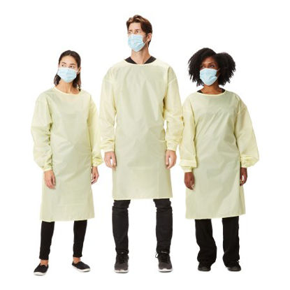 Picture of Protective Procedure Gown Small / Medium Yellow NonSterile AAMI Level 1 ReusableGWNP504K