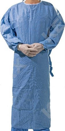 Picture of Non-Reinforced Surgical Gown with Towel X-Large Blue Sterile AAMI Level 3 Disposable66-3130-S