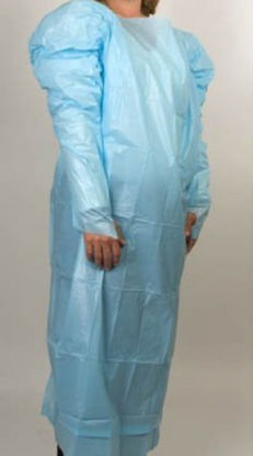 Picture of Protective Procedure Gown McKesson One Size Fits Most Blue NonSterile AAMI Level 2 Disposable81013