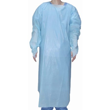 Picture of Over-the-Head Protective Procedure Gown Large Blue NonSterile AAMI Level 2 DisposableXF9001