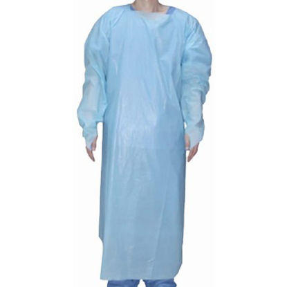 Picture of Over-the-Head Protective Procedure Gown Large Blue NonSterile AAMI Level 2 DisposableXF9001