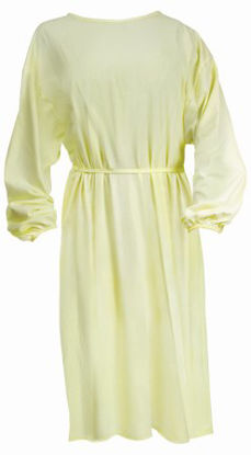 Picture of Protective Procedure Gown One Size Fits Most Yellow NonSterile DisposableWRTGOWN2