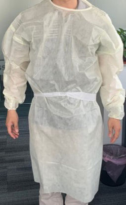 Picture of Protective Procedure Gown One Size Fits Most Yellow NonSterile AAMI Level 2 Disposable68-4106-Y