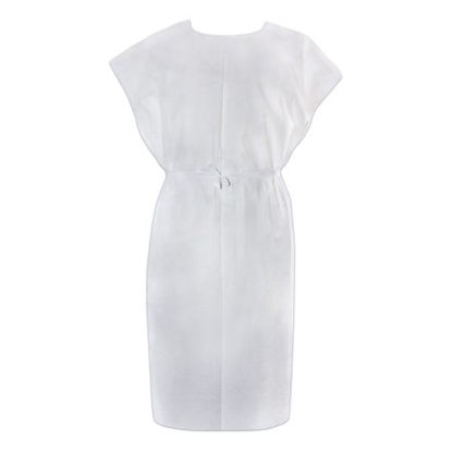 Picture of Patient Exam Gown McKesson One Size Fits Most White Disposable18-104
