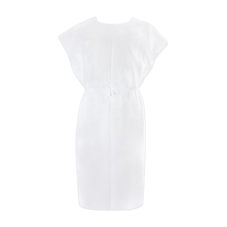 Picture of Patient Exam Gown McKesson One Size Fits Most White Disposable18-10846