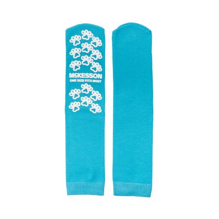 Picture of Slipper Socks McKesson Paw Prints® One Size Fits Most Teal Above the Ankle40-1069