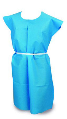Picture of Patient Exam Gown McKesson One Size Fits Most Blue Disposable18-838