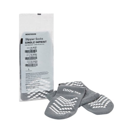 Picture of Slipper Socks McKesson 2X-Large Gray Above the Ankle16-SCE3