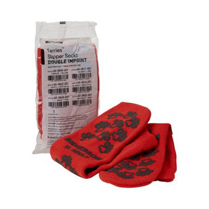 Picture of Slipper Socks McKesson Terries™ X-Large Red Above the Ankle40-3811-001