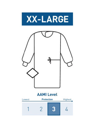 Picture of Non-Reinforced Surgical Gown with Towel McKesson 2X-Large Blue Sterile AAMI Level 3 Disposable183-I90-8040-S1
